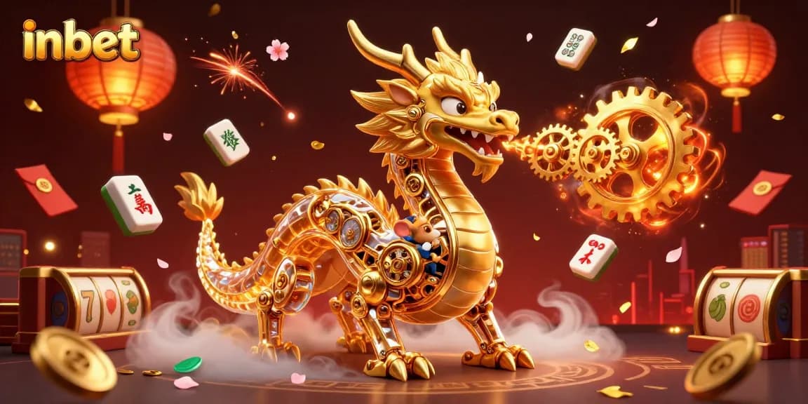 Experience thrilling gameplay with inbet in a vibrant online casino scene with a golden dragon.