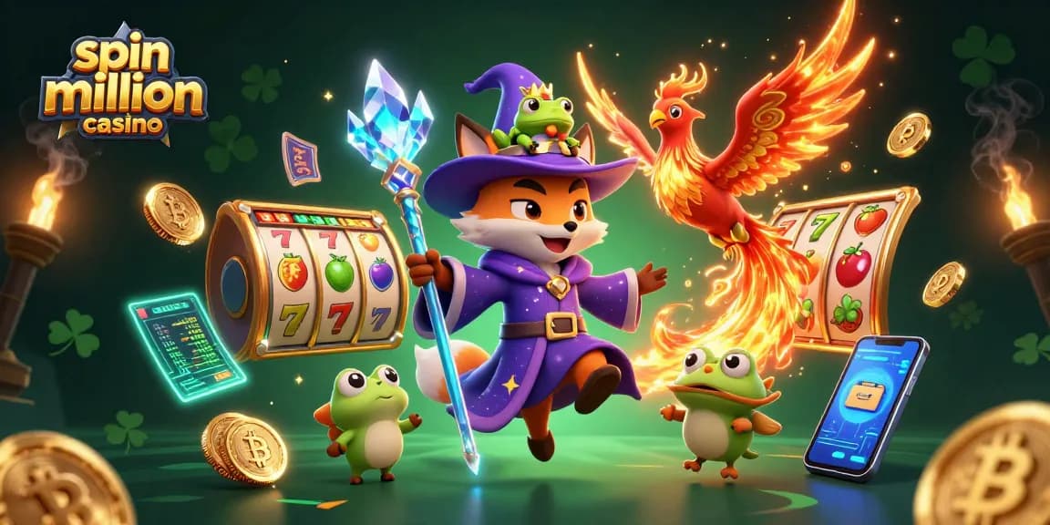 Engage with spin million casino through vibrant slots, featuring mystical characters and energy.
