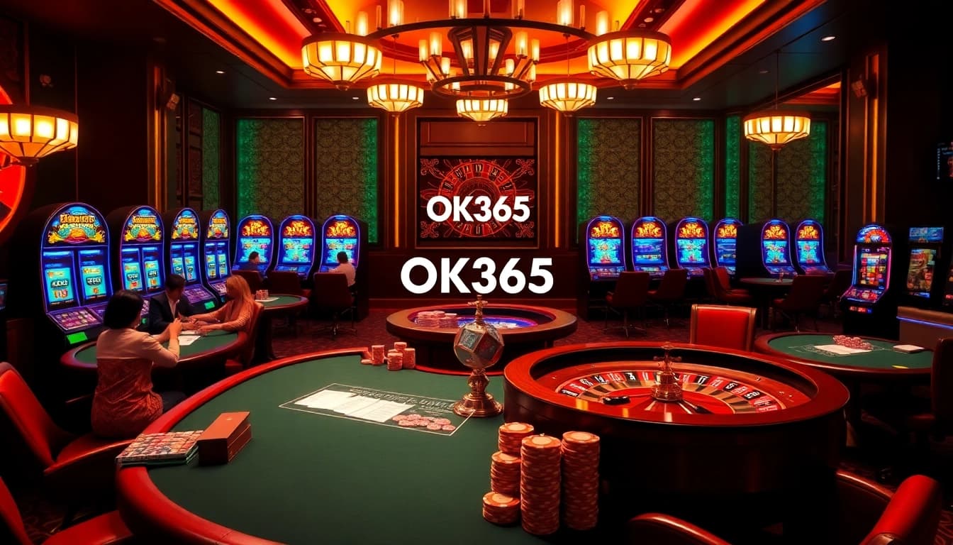 Players actively engaging with the casino games at OK365, showcasing excitement and luxury in online gambling.