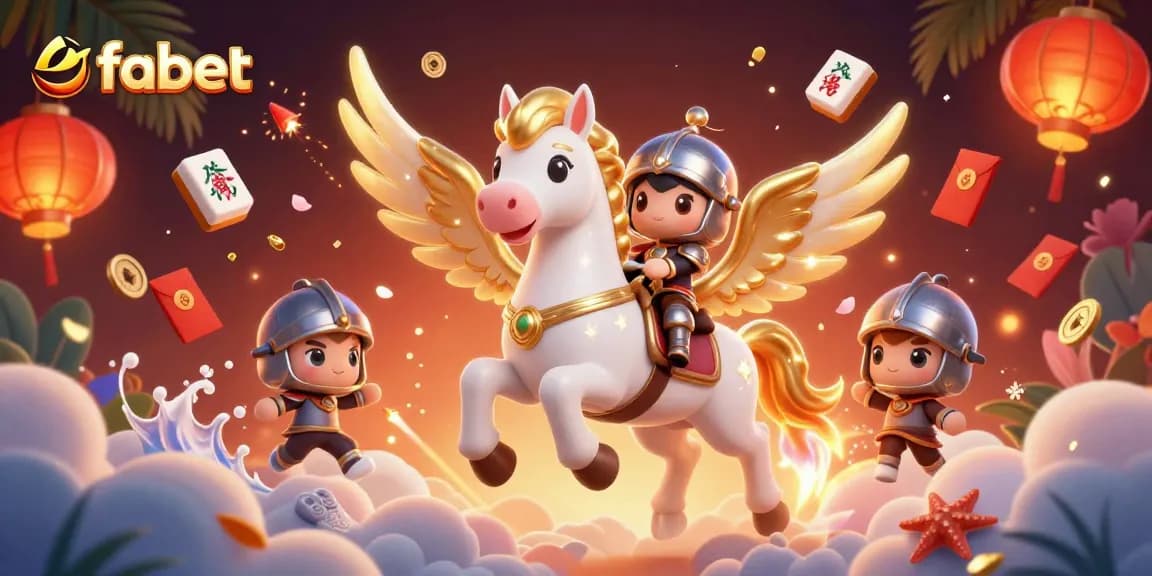 Experience the thrill of fabet with dynamic 3D casino-themed illustration and vibrant characters.