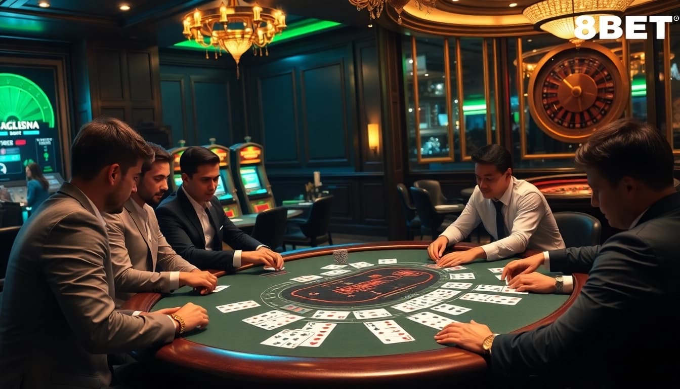 Experience high-stakes excitement at 8KBET's luxurious blackjack table with professional gameplay.