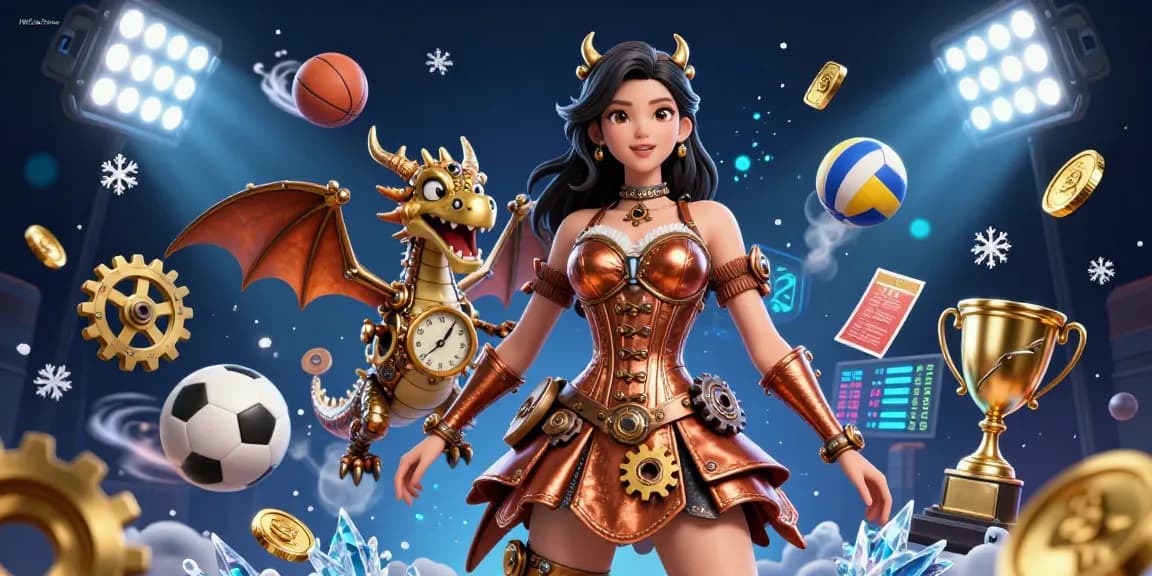 Experience winning moments with HitClub Online, featuring dynamic 3D characters and casino elements in an immersive gaming atmosphere.