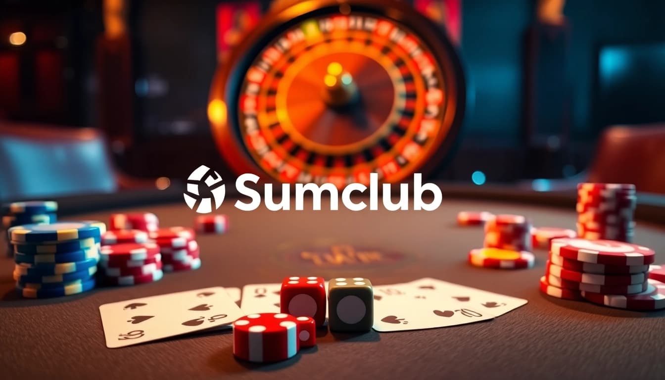 Engage in thrilling games at Sumclub casino with vibrant poker tables and high-stakes betting.