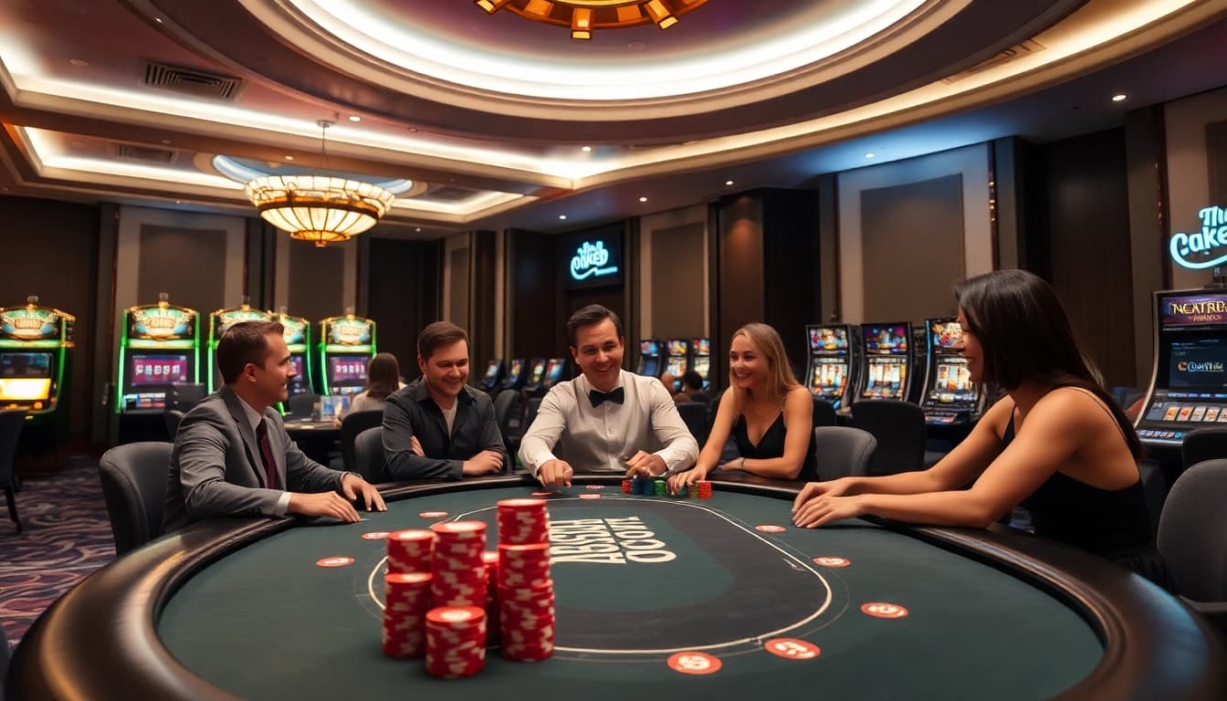 Winning big at the 888b casino with vibrant poker tables and professional dealers.