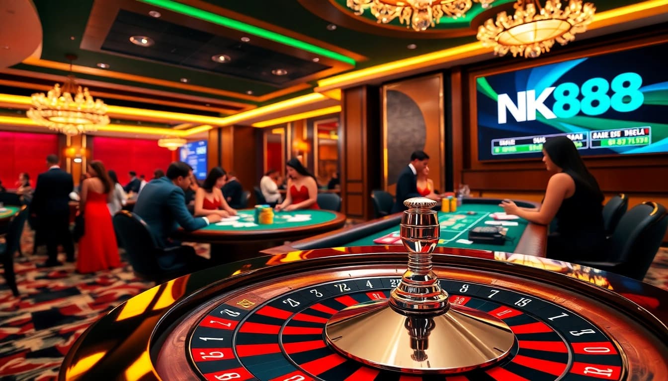 Experience the vibrant thrill of gambling at NK88's luxurious casino.