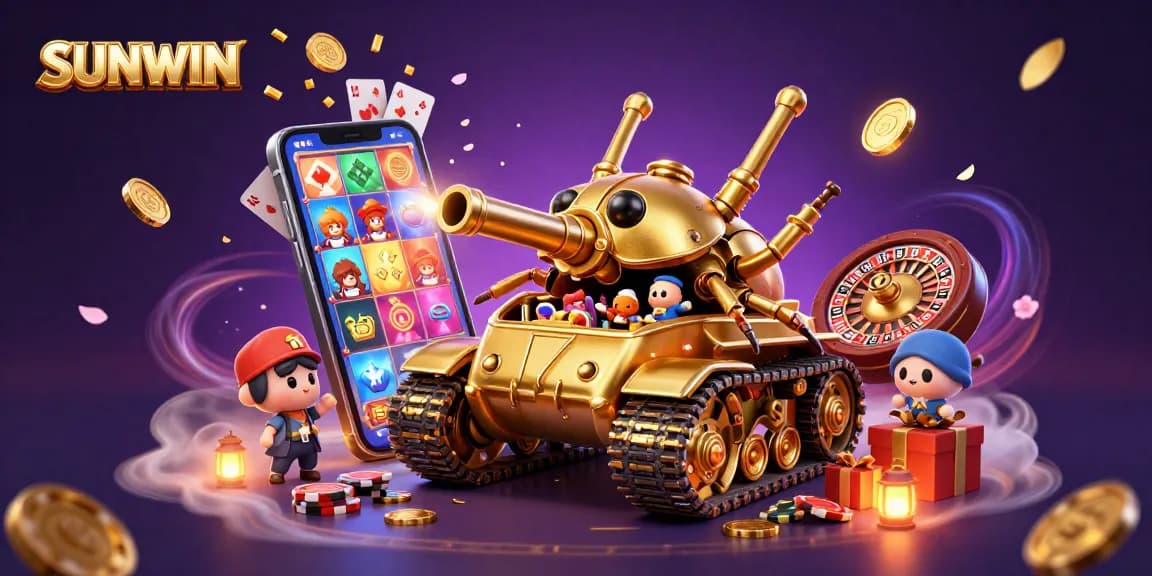 SUNWIN brings excitement alive as golden beetle tank reveals a vibrant casino scene filled with coins and rewards.