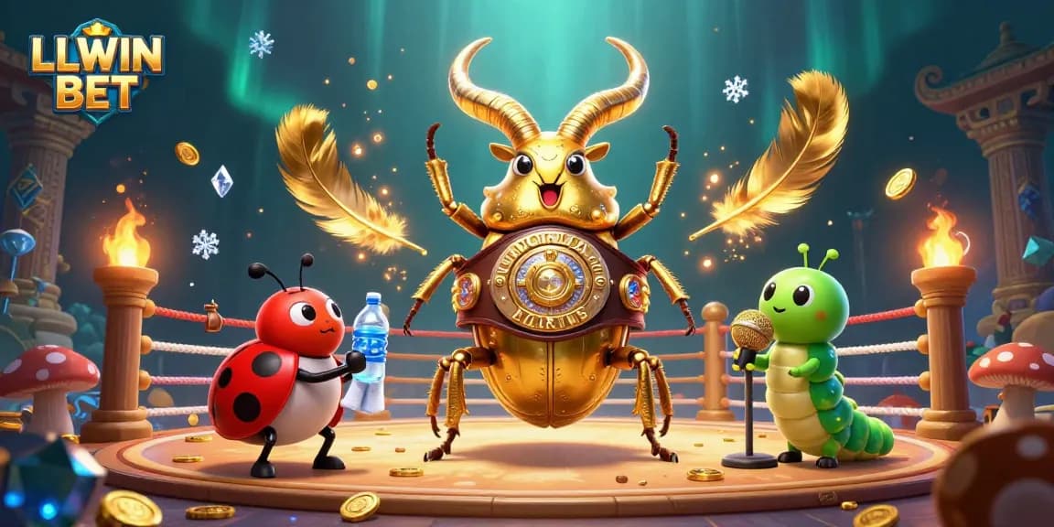 Bet on excitement with LLWIN BET as a golden stag beetle and friends create a thrilling casino showdown.
