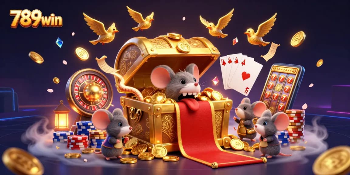 Experience the thrill of winning with 789win, featuring dynamic treasures and vibrant casino elements.