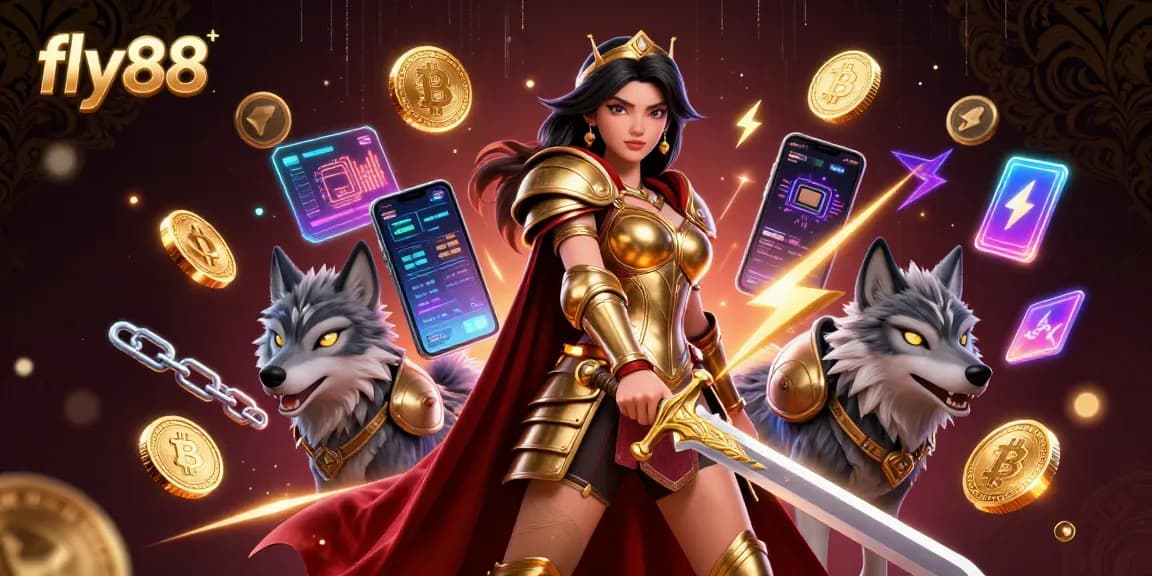 Experience thrilling action and strategy at fly88, featuring vibrant game elements and immersive casino characters.