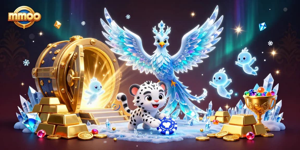 Experience vibrant mmoo gaming thrills with magical ice characters and treasure