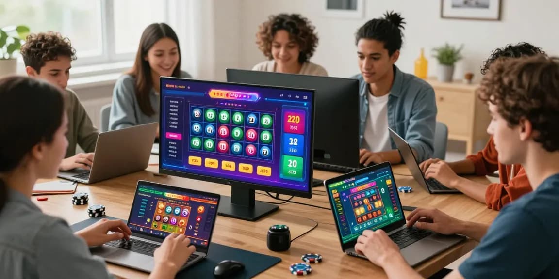 Diverse players engaging on the xoso66 betting platform with vibrant graphics and lottery themes.