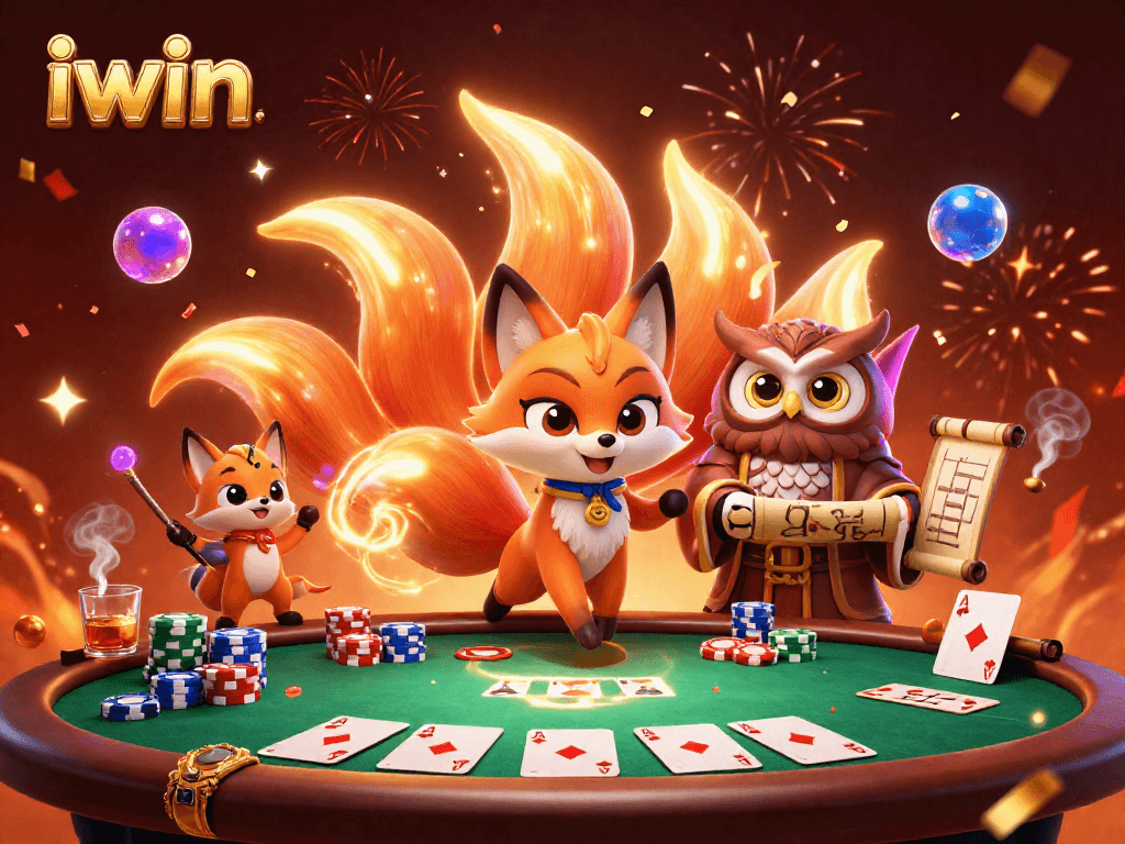 Play exciting poker with iwin's vibrant 3D characters and dynamic casino elements.