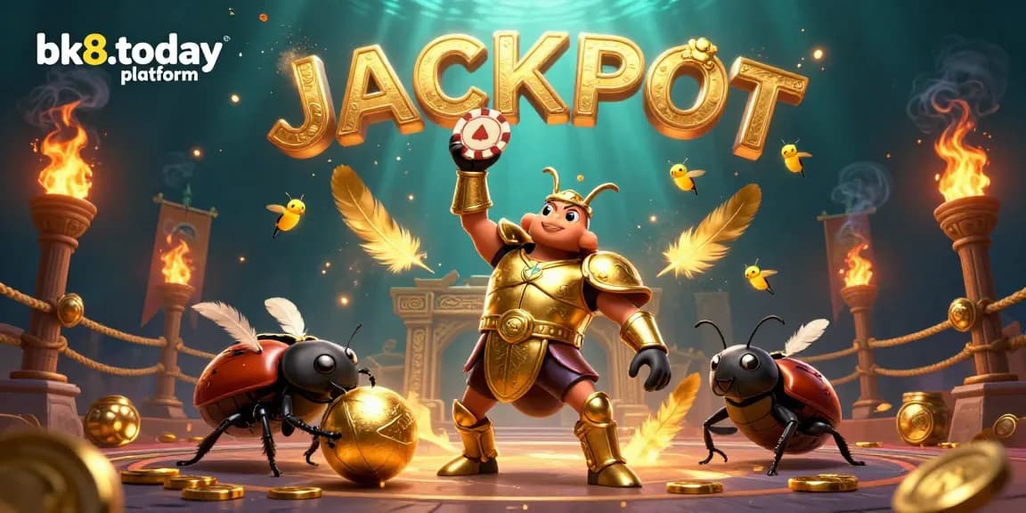 Engage with the bk8.today platform through this vibrant 3D illustration of vibrant gambling elements in action.