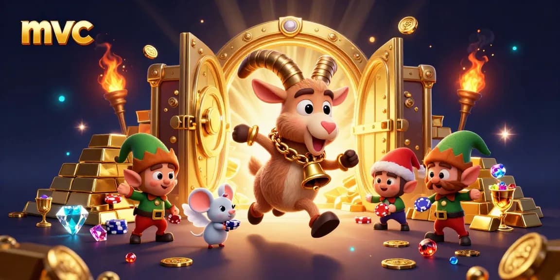 Win big at mvc's vibrant 3D casino featuring Krampus and mischievous gremlins.