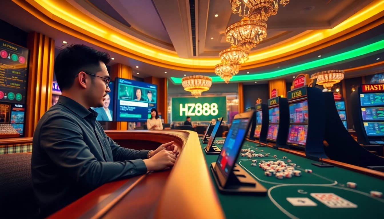 Experience HZ88's engaging online casino environment featuring vibrant games and friendly interactions.
