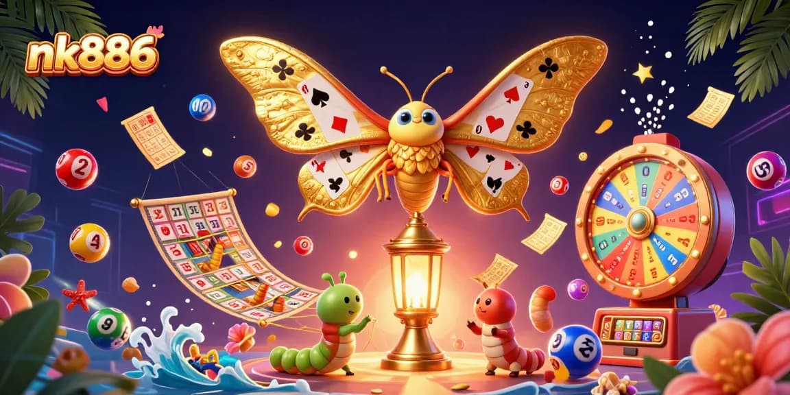 Experience the excitement of nk886's vibrant lottery scene with colorful elements and dynamic casino visuals.
