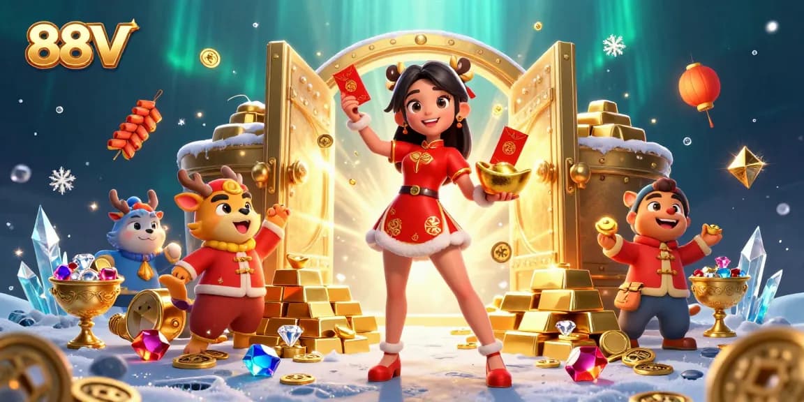 Experience thrilling wins at 88VV with dynamic casino visuals and vibrant characters.