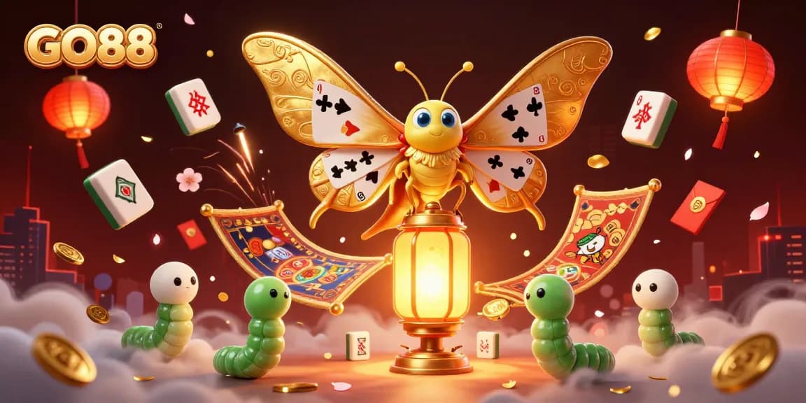 Spin and win at GO88 with this captivating casino scene featuring a vibrant atlas moth.
