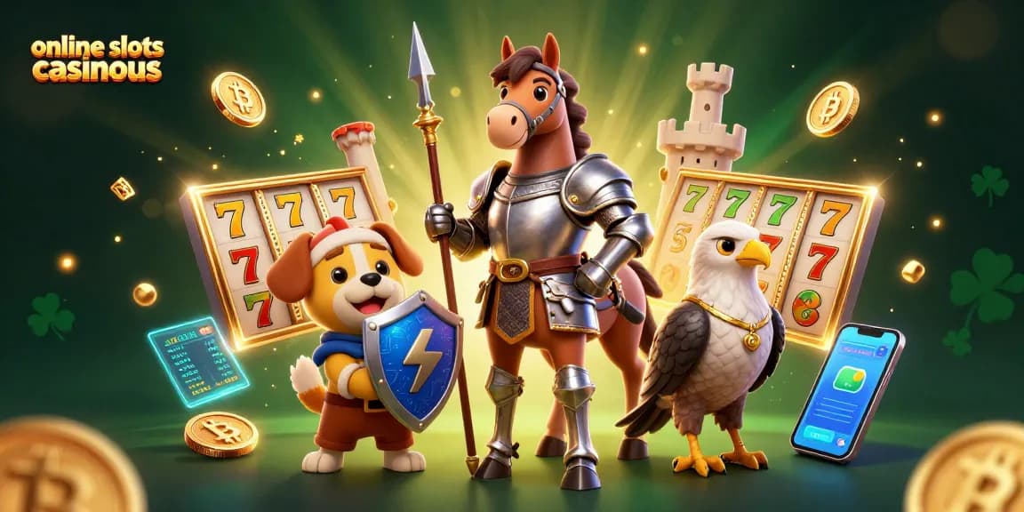 Spin slots and win with our illustrated guide to online slots casinous featuring vibrant characters and themes.