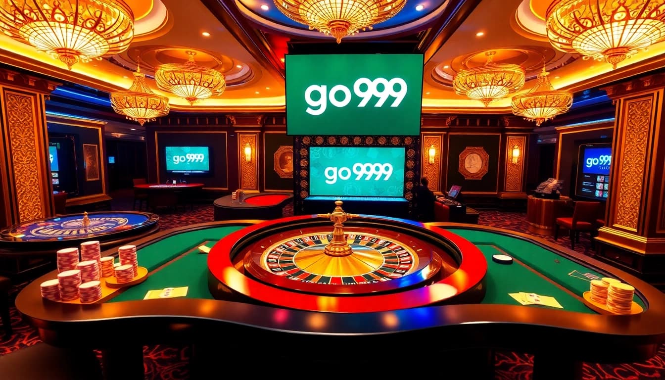 Experience the thrill of go99 at a luxurious casino with vibrant roulette and colorful chips.