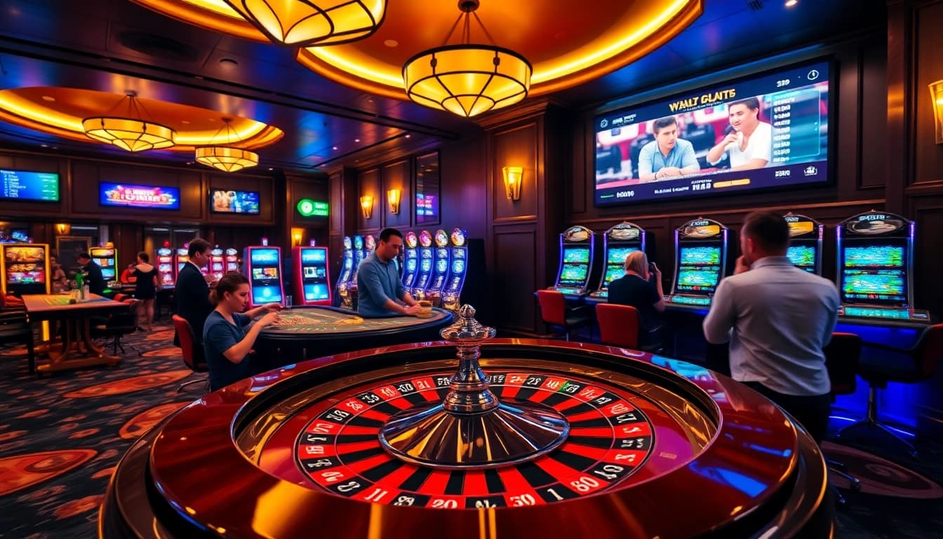 WE88 offers thrilling casino excitement with players at a roulette table and vibrant gaming ambiance.