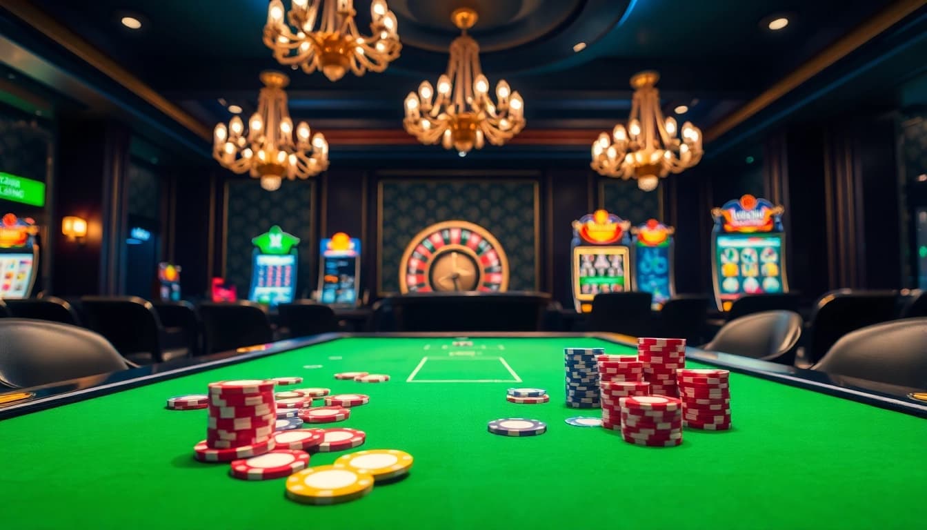 Experience the excitement of Luck8 with vibrant casino tables and engaging games.