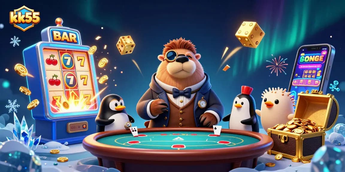 Experience thrilling gameplay at kk55 with a jolly walrus and captivating casino elements in a dynamic underwater scene.