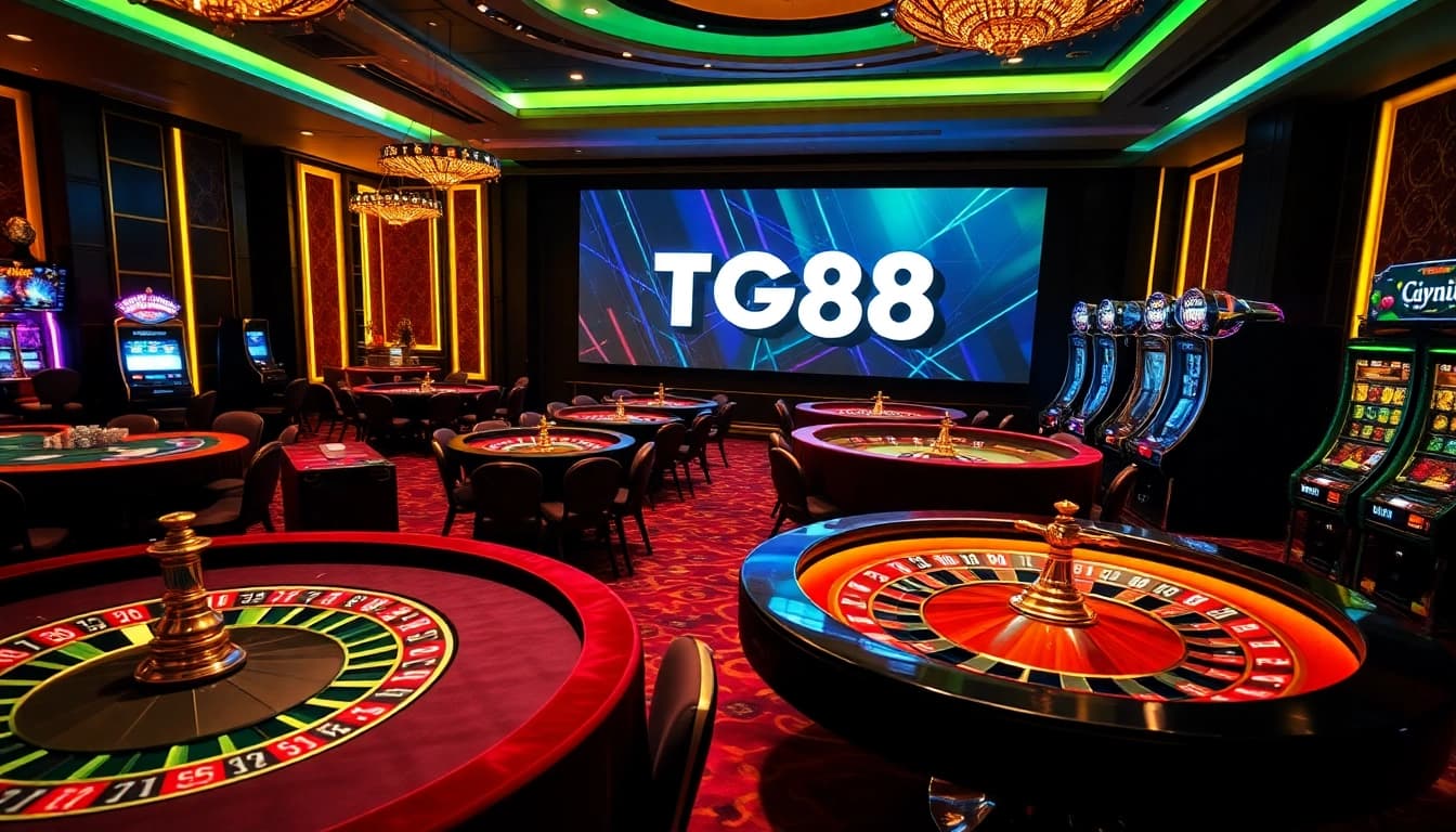 Players enjoying exciting games at TG88, showcasing vibrant casino action and high stakes.