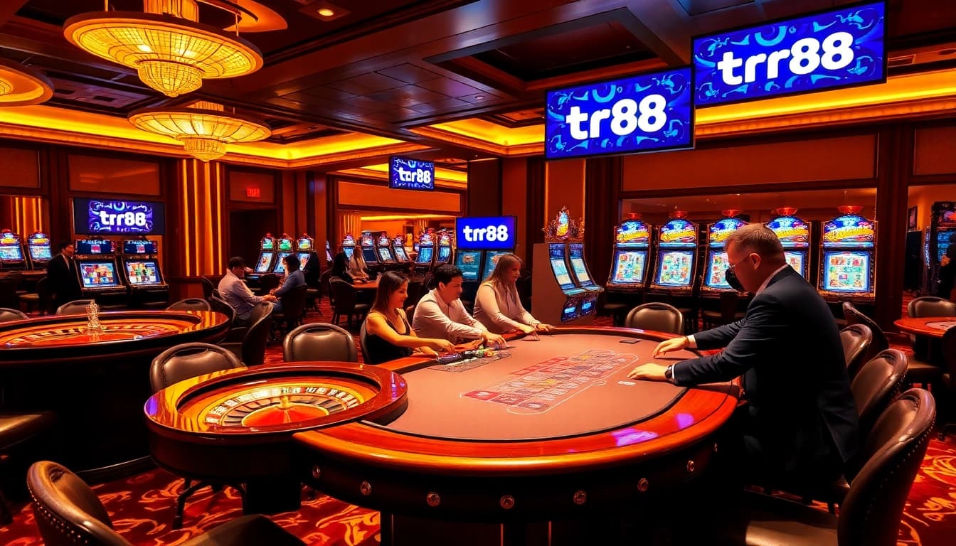 Experience thrilling gaming action at TR88 with lively casino tables and professional dealers.