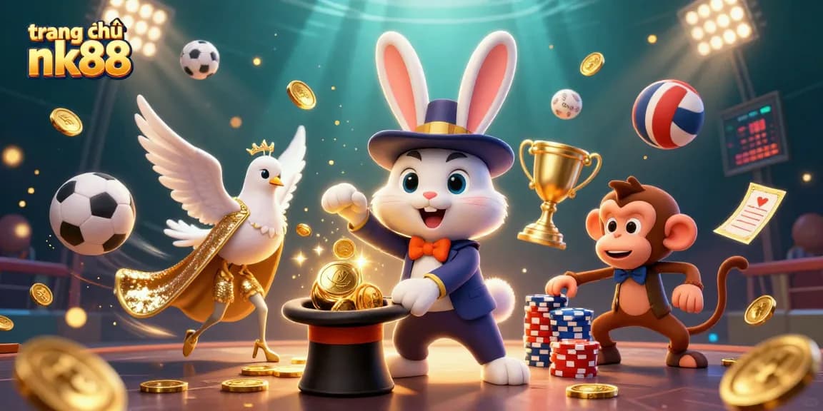 Engage in thrilling gameplay with trang chủ nk88, featuring colorful characters and dynamic casino elements.