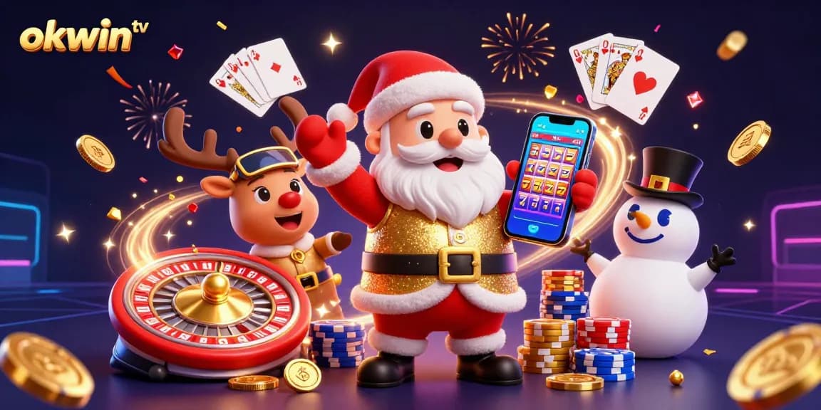 Experience exciting gaming fun with okwin tv showcasing festive casino elements and vibrant colors.