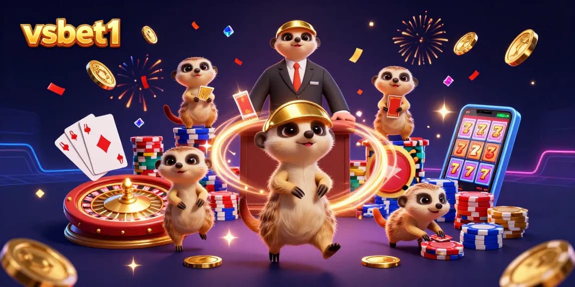 Experience thrilling winnings at vsbet1 with meerkats managing an extravagant casino atmosphere.