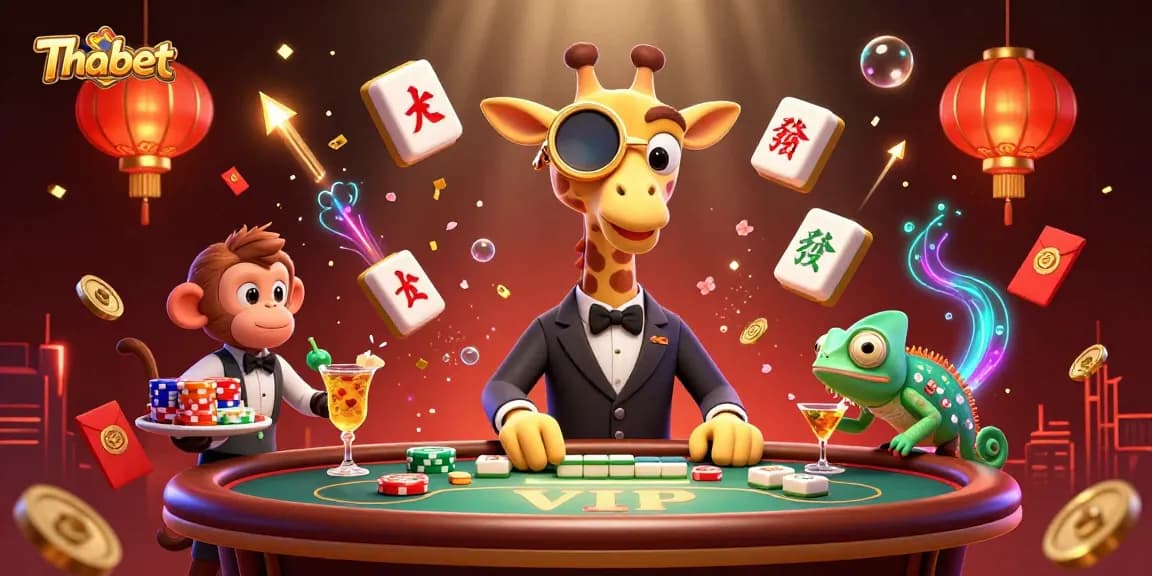 Experience the thrilling gaming atmosphere at Thabet Casino with vibrant characters and action elements.