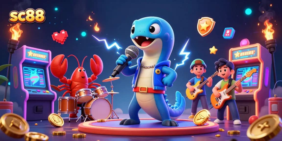 Experience winning excitement at SC88 with a vibrant underwater casino scene featuring electric eel performers.
