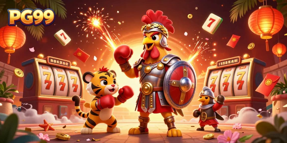 Experience thrilling jackpots at PG99 with a dynamic 3D casino scene featuring rich game elements.