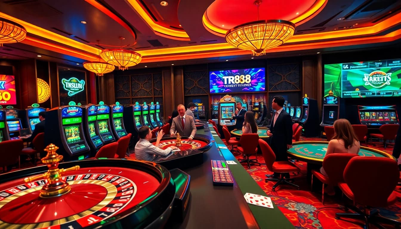 Experience the thrill of gambling at tr88 featuring vibrant casino elements and electrifying atmosphere.