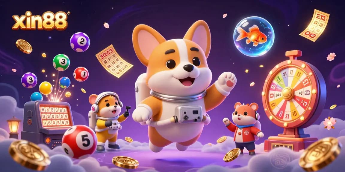 Experience fun with xin88 as a floating astronaut corgi leads the casino scene!