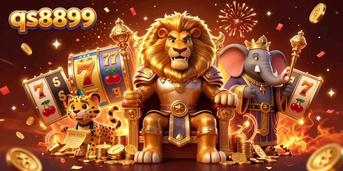 Experience thrilling wins at qs8899 with dynamic slot reels, lucky 7s, and vibrant casino scenes.