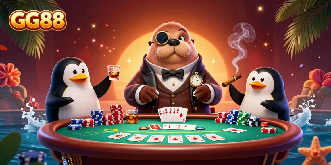 GG88 players enjoying an underwater poker game with vibrant elements and rich graphics.