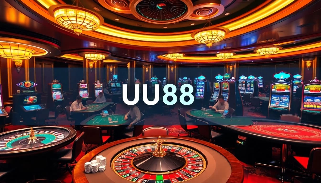 Players engaging in thrilling games at UU88 casino tables, showcasing the excitement of gambling.