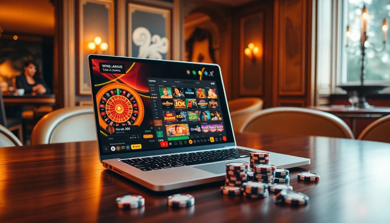 Gambling action on win88li.com featuring a virtual casino setup with roulette and poker elements.