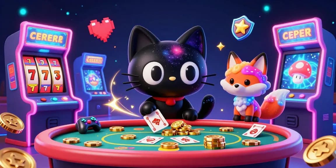 Engage with sc88's vibrant casino experience featuring a black hole cat and nebula fox pulling in golden chips.