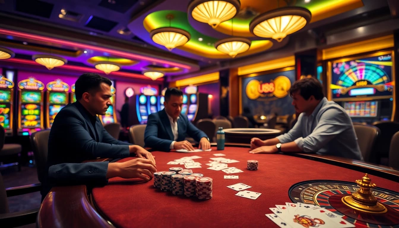 Exciting poker gameplay at u888 online casino with professional players.