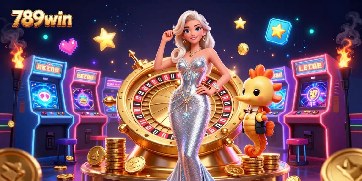 Experience the excitement of 789win with this vibrant casino illustration featuring roulette and game elements.