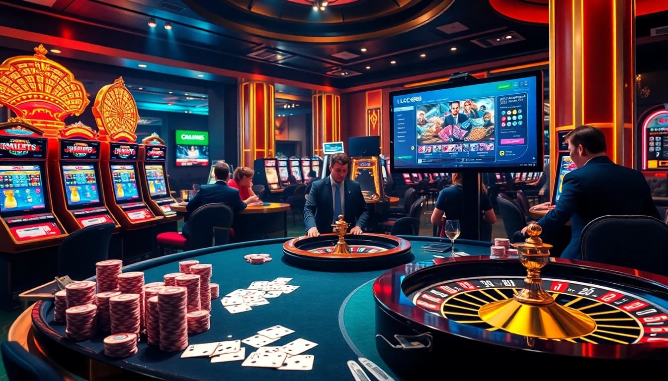 Experience excitement at LC88 casino with vibrant poker and slots atmosphere.