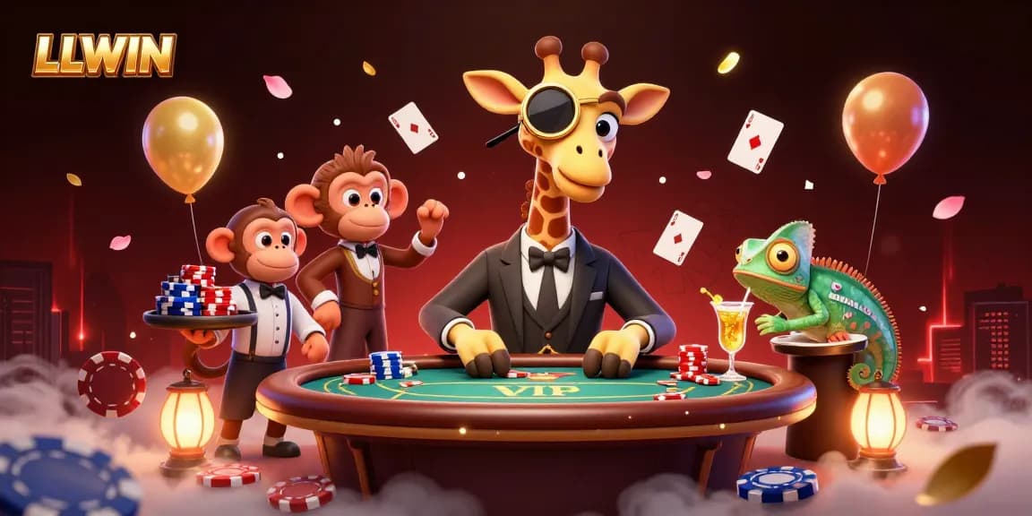 Experience thrilling gaming excitement at LLWIN with vibrant characters and dynamic casino elements.