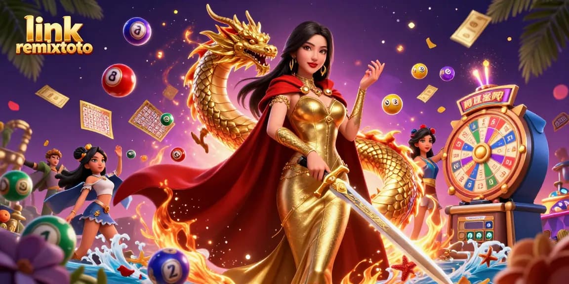 Engage with link remixtoto through this vibrant casino illustration featuring exciting lottery elements.