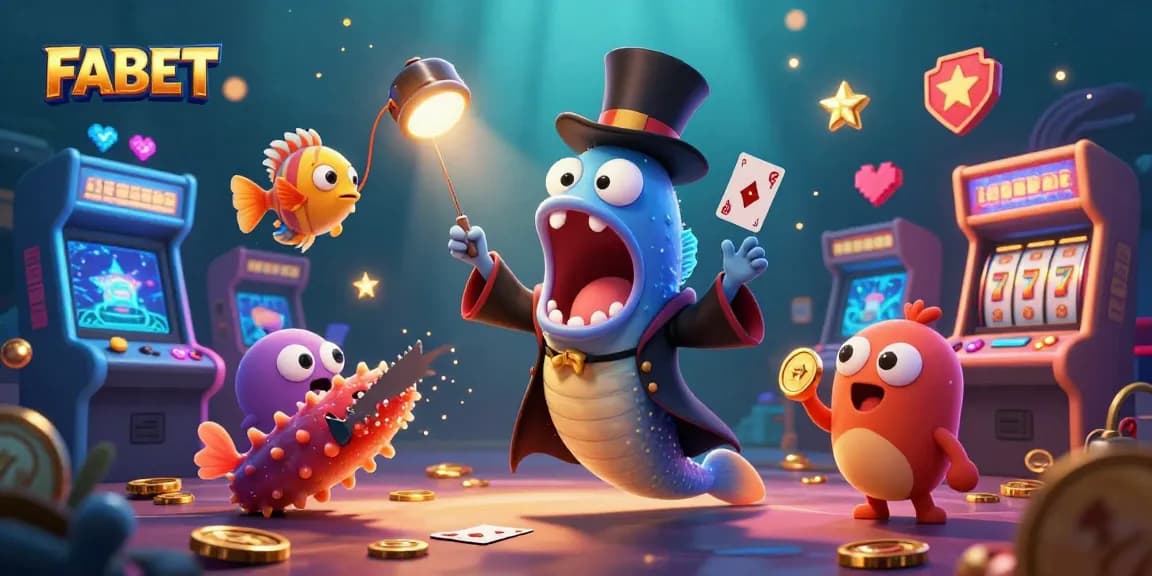 Experience exciting card tricks with FABET in this dazzling underwater casino scene.