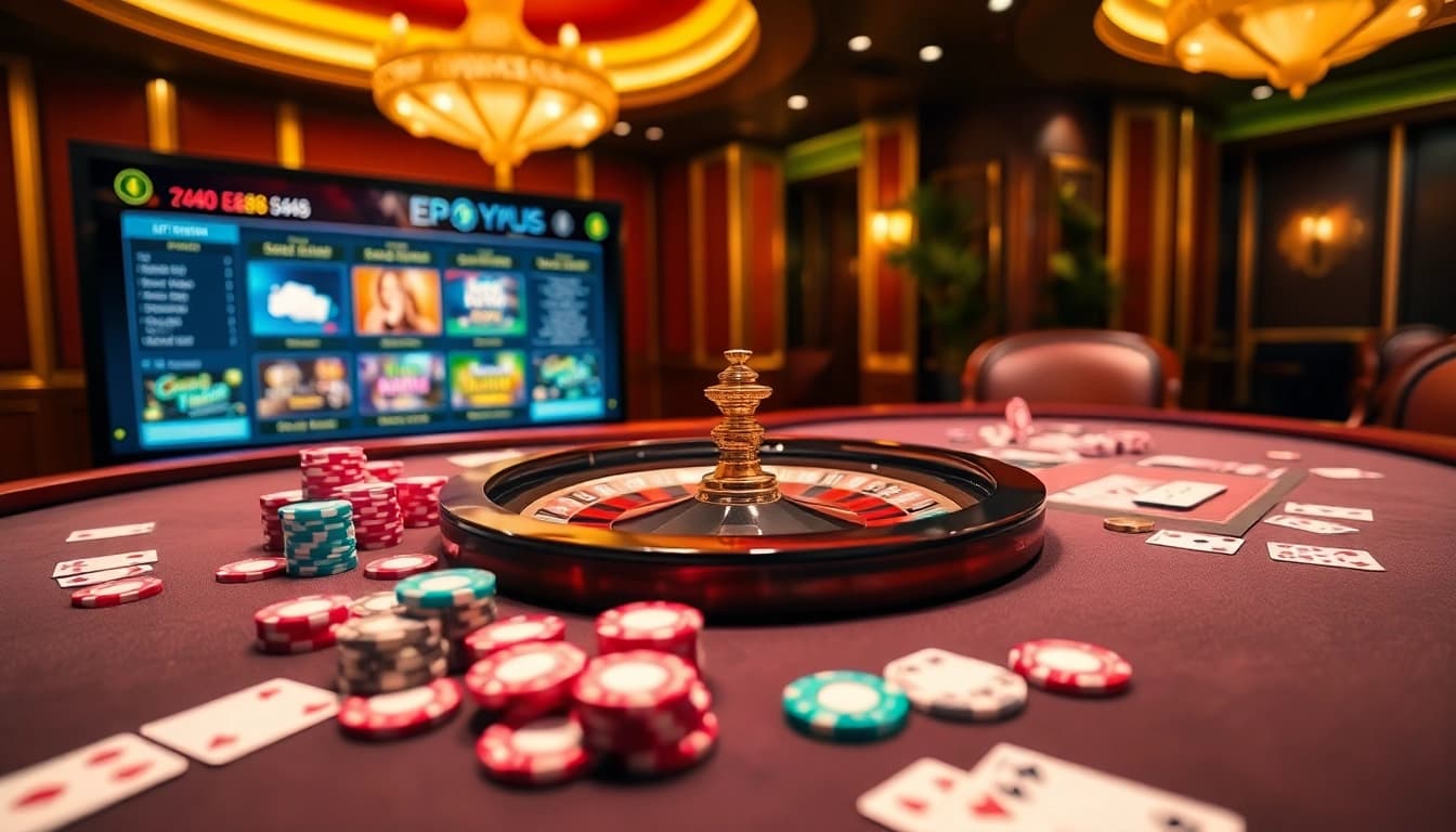 Experience an exhilarating casino atmosphere with EE88's vibrant poker table and thrilling gameplay.