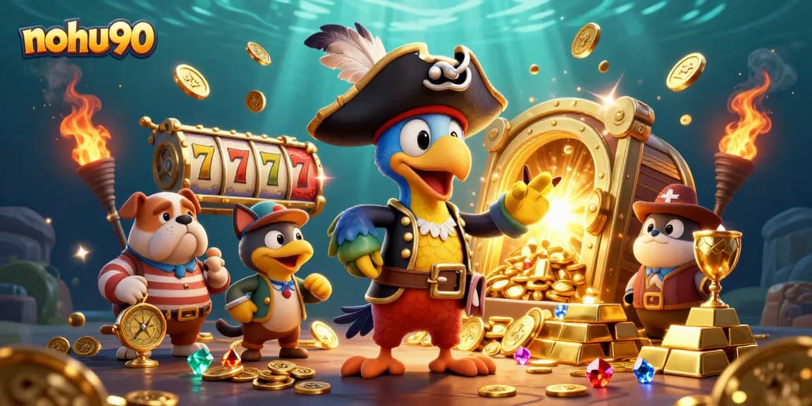 Experience thrilling action at nohu90 with exciting slots, pirate characters, and treasure galore!